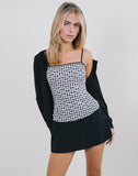 Image of Jeiha Cami Top in Floral Gingham Black