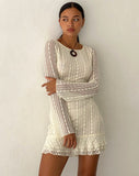 Image of Jeilani Open Back Lace Mini Dress in Cream