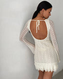 Image of Jeilani Open Back Lace Mini Dress in Cream