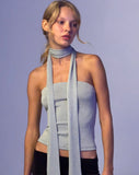 Image of Jeldia Bandeau Top and Scalf Set in Silver