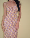 Image of Jelika Midi Dress in Bohemian Batik Maroon Peach