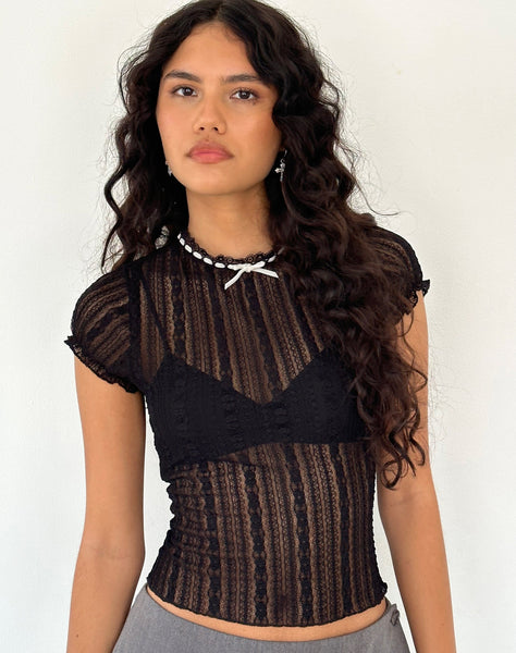 Image of Jennifer Unlined Top in Lace Black