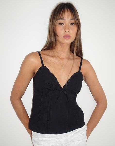 Image of Jepuni Cami Top in Black Poplin