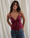 Image of Jepuni Cami Top in Burgundy