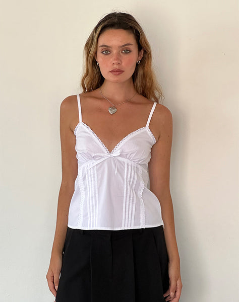 Image of Jepuni Cami Top in White Poplin