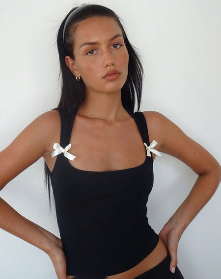 Baruna Tie Back Top in Black