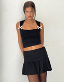 Image of Jiniso Crop top in Black with Pink Bows