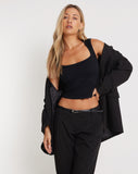 Image of Jinsu Crop Top in Lycra Black