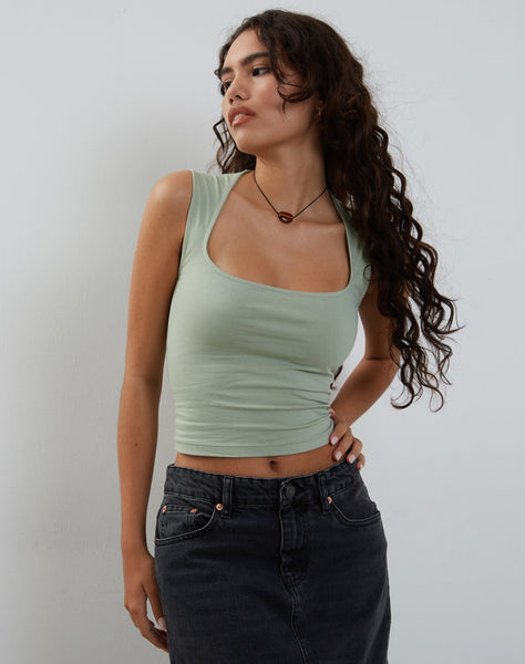 Image of Jinsu Crop Top in Desert Sage