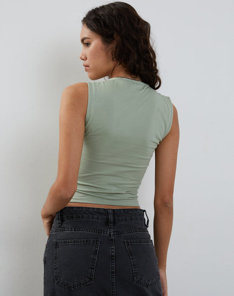 Image of Jinsu Crop Top in Desert Sage