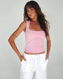 image of Jinsu Crop Top in Lycra Flamingo Pink