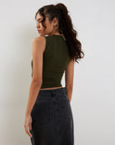 Image of Jinsu Crop Top in Lycra Olive