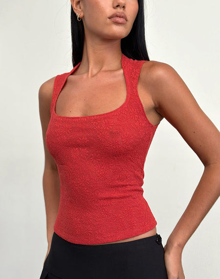 Jasila Vest Top in Red