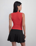 Image of Jinsu Top in Textured Stretch Red