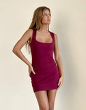 image of Jinsuen Bodycon Mini Dress in Lycra Burgundy