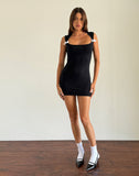 Image of Jinsuni Mini Dress in Black with White Bows