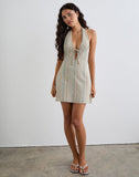 Image of Jioner Mini Dress in Stripe Yellow with Lining