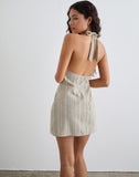 Image of Jioner Mini Dress in Stripe Yellow with Lining