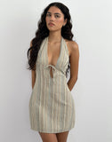 Image of Jioner Mini Dress in Stripe Yellow with Lining