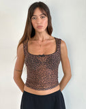 image of Jiraya Top in Mesh Printed Rar Leopard