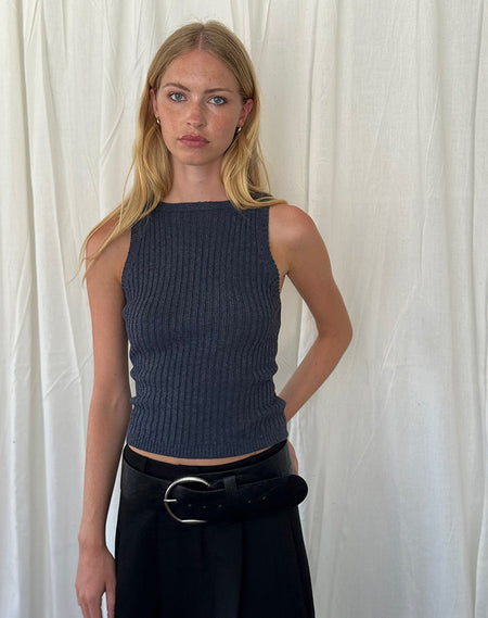 Riona Vest Top in Dark Grey