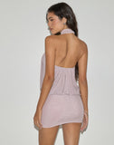 Image of Joanka Tie Neck Dress in Shimmer Lurex Pink