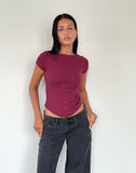 Image of Jojes Jersey Tee in Burgundy