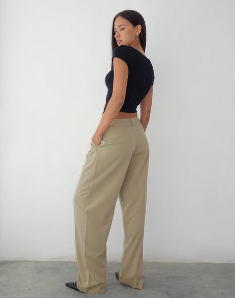 Image of Sakaria Wide Leg Trouser in Tailoring Stone