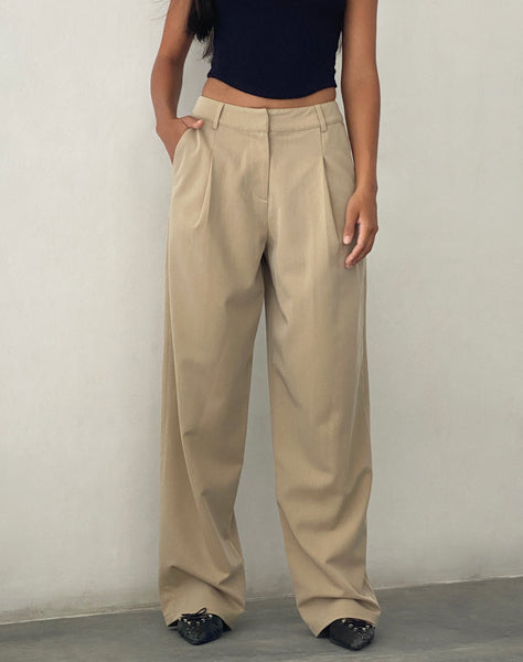 Image of Sakaria Wide Leg Trouser in Tailoring Stone