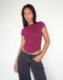 Image of Jojes Jersey Tee in Burgundy