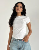 Image of Jojes Jersey Tee Top in White