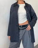 Image of Izora Short Trench Coat in Navy