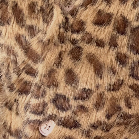 Joji Crop Faux Fur Jacket in Brown Leopard