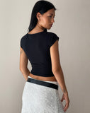 Image of Jonnet Tee in Black with Cutie Thorns Motif