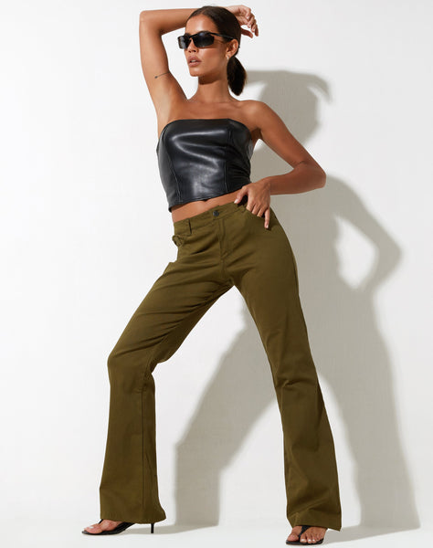 image of Jopan Trouser in Twill Dark Olive