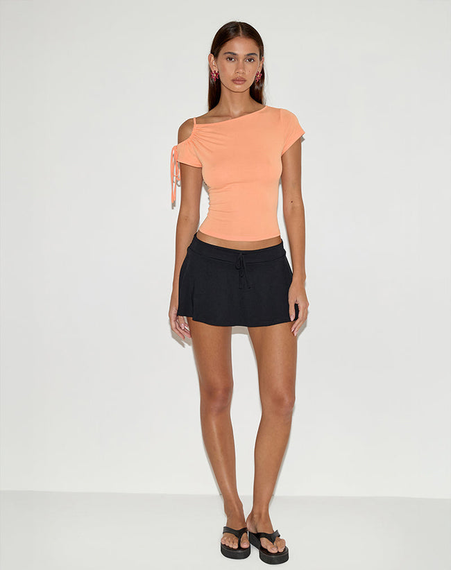 Image of Jophiel Cut Shoulder Top in Cupro Coral