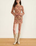 Image of Jovia Mini Dress in Chiffon Rusty Flower