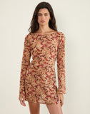 Image of Jovia Mini Dress in Chiffon Rusty Flower