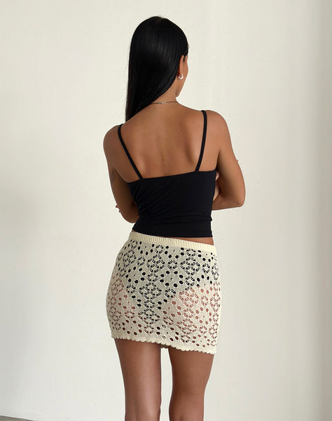 Image of Jovita Mini Skirt in Crochet Buttercream