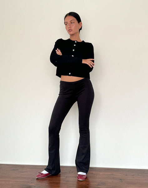 Image of Joxiel Soft Rib Flared Trouser in Black