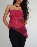 Image of Joyce Longline Waterfall Tube Top in Plum Watercolour