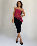 Image of Joyce Longline Waterfall Tube Top in Plum Watercolour