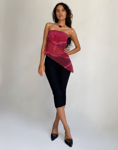 Image of Joyce Longline Waterfall Tube Top in Plum Watercolour