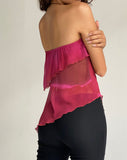 Image of Joyce Longline Waterfall Tube Top in Plum Watercolour