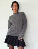 Image of Judah Oversized Chunky Rib Knit Jumper in Charcoal