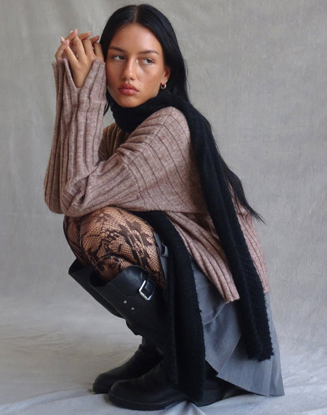 Image of Judah Oversized Chunky Rib Knit Jumper in Taupe