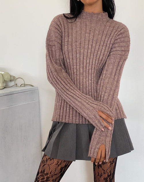 Image of Judah Oversized Chunky Rib Knit Jumper in Taupe