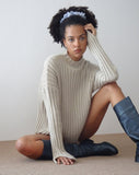 Image of Judah Oversized Chunky Rib Knit Jumper in Ecru