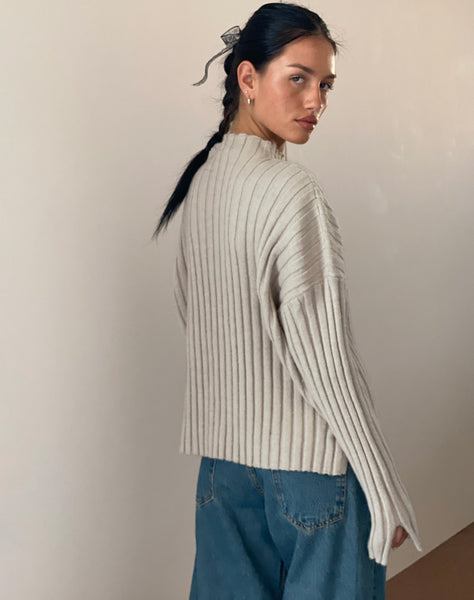 Image of Judah Oversized Chunky Rib Knit Jumper in Ecru