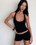Image of Kento Hot Pant in Black with Eyelets